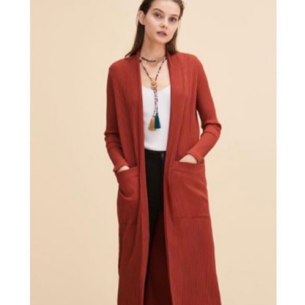 Maje Milan ribbed duster cardigan size S
